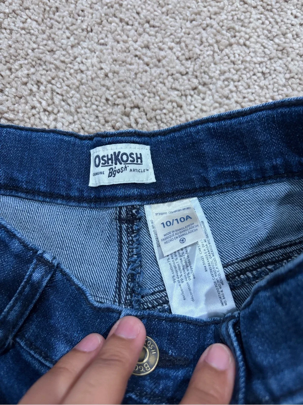 OshKosh B'gosh Girls Indigo High-Rise Denim Jeans